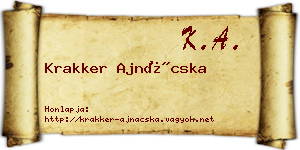 Krakker Ajnácska névjegykártya